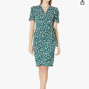 Lark and Ro green wrap dress